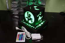 Load image into Gallery viewer, Nightmare Before Christmas inspired Color LED Lantern - Jack &amp; Sally Box with Outlet powered Base
